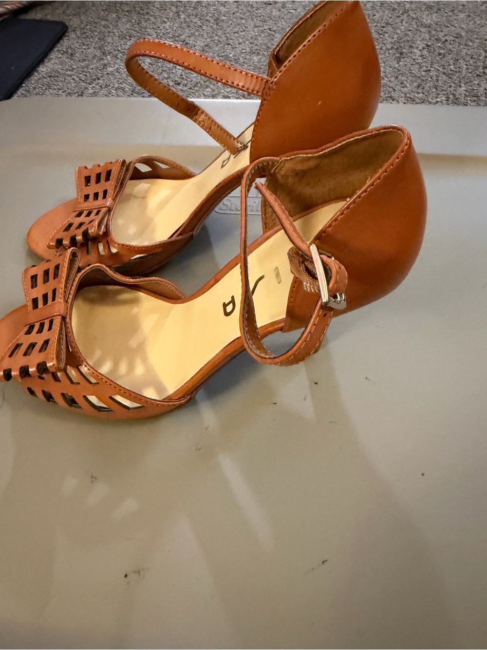 Unisa Brown Strappy Cutout Ankle-Heel Sandals